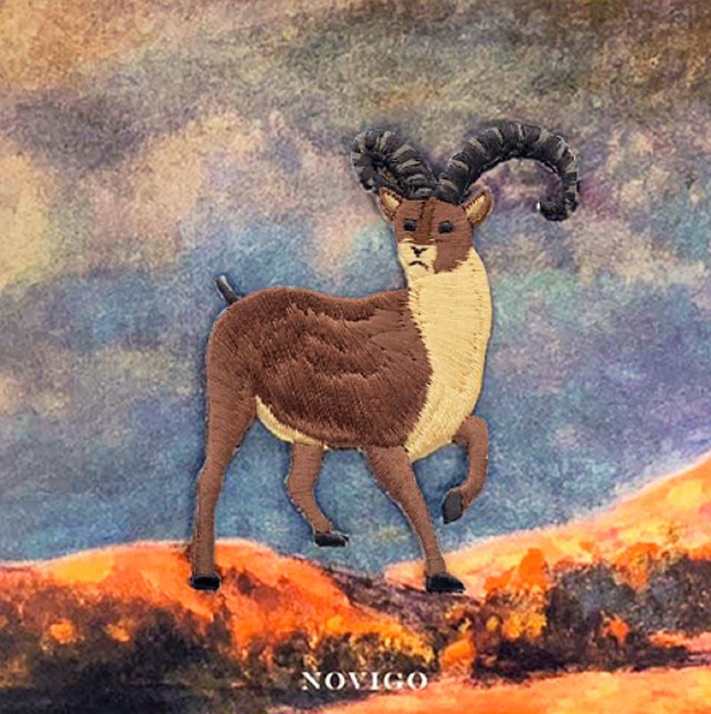 Novigo Extinct Animal Ironing Embroidery / Pyrenees Goat - Badges & Pins - Thread 
