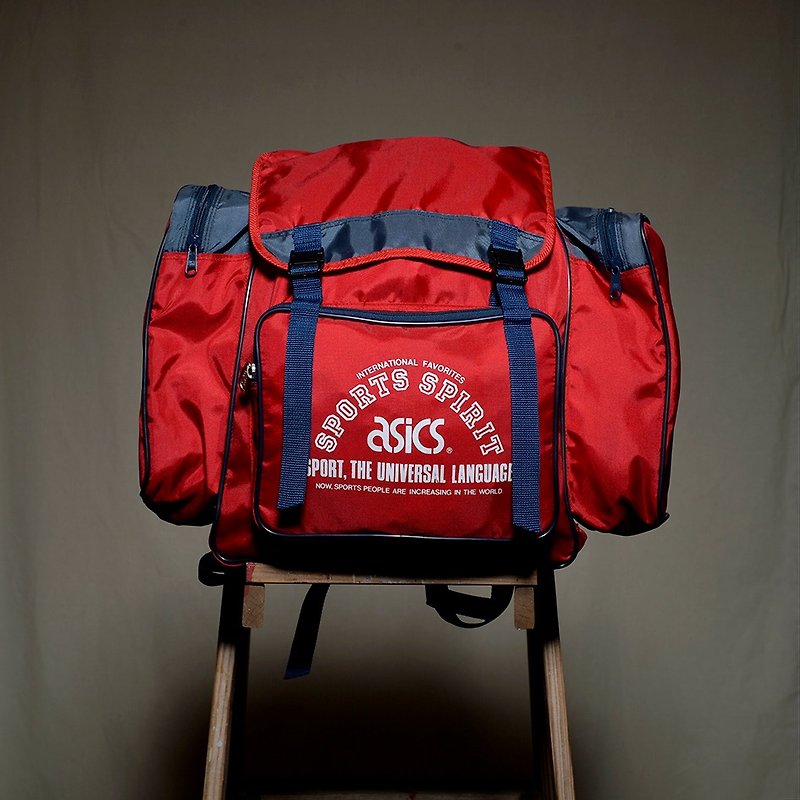 Vintage  ASICS復古登山包 outdoor古著 - 後背包/書包 - 聚酯纖維 紅色