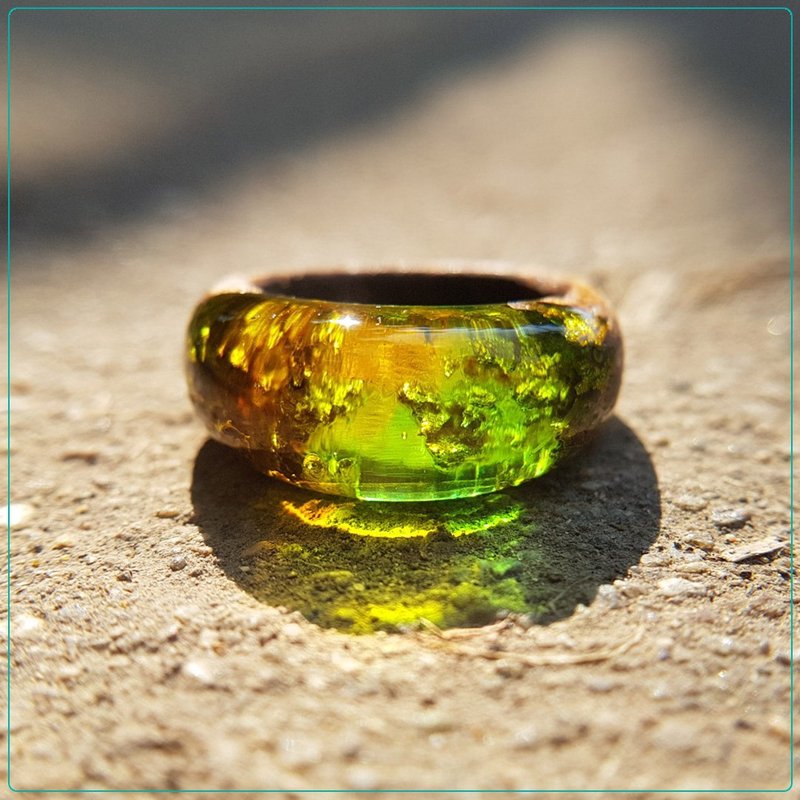 ring resin wood | Taiyo :  Golden Leaf - General Rings - Wood Green