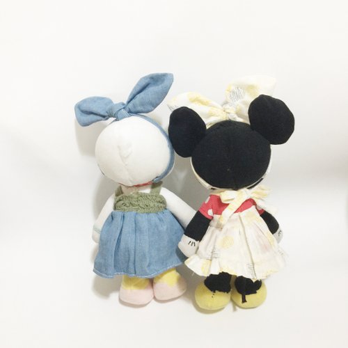ぬいもーず_17cmぬいぐるみ_ハンドメイド 人形着せ替え服 【うさ