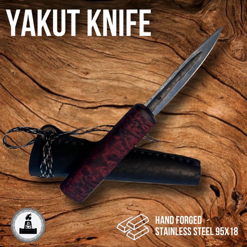 Sakha Hunter Knife Ohotnik Sakha - Traditional Yakut Knife - Unique Gift For Him - มีด - สแตนเลส 