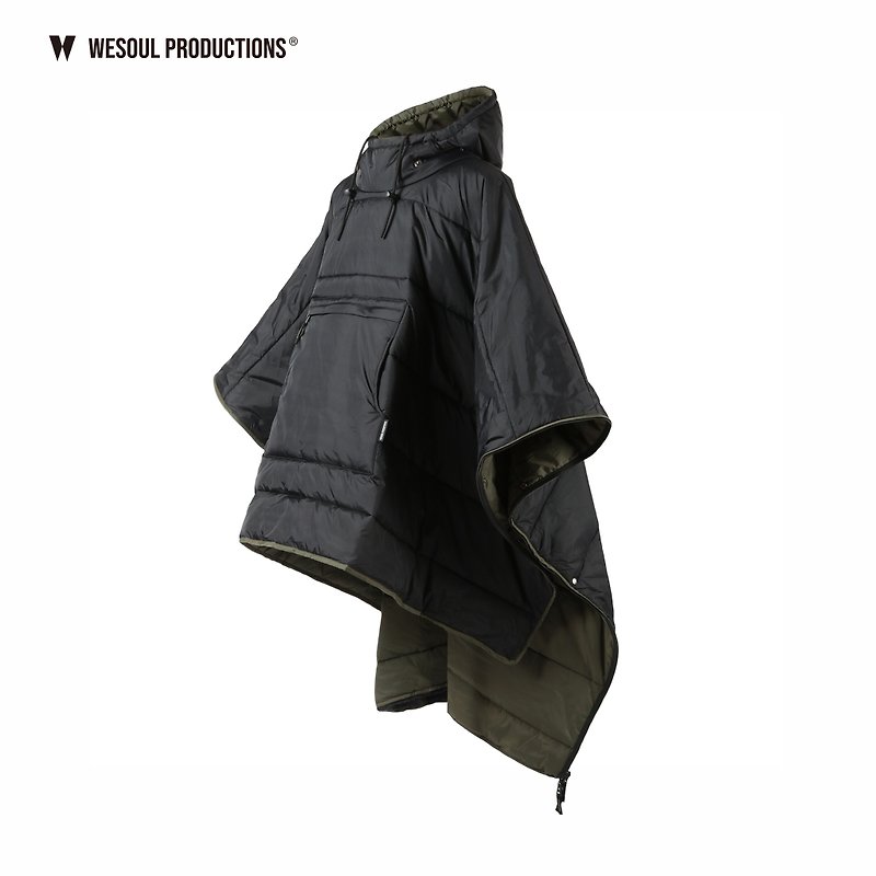 WSP－PONCHO 雙面睡袋式斗篷 / 黑色L - 野餐墊/露營用品 - 防水材質 黑色