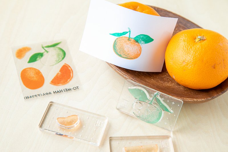 Multi-color stamp of stacking mandarin oranges with Acrylic-Super reproduction clear stamp TO-MEI HAN- - ตราปั๊ม/สแตมป์/หมึก - เรซิน สีใส