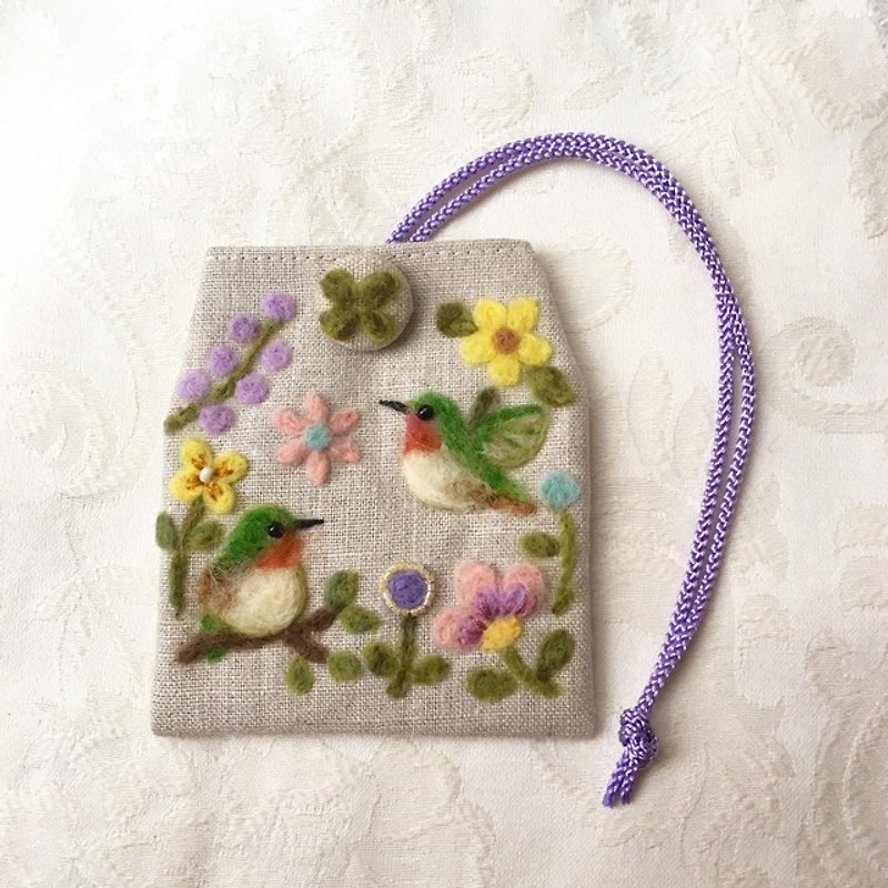 amulet bag of hummingbirds - Toiletry Bags & Pouches - Cotton & Hemp Khaki
