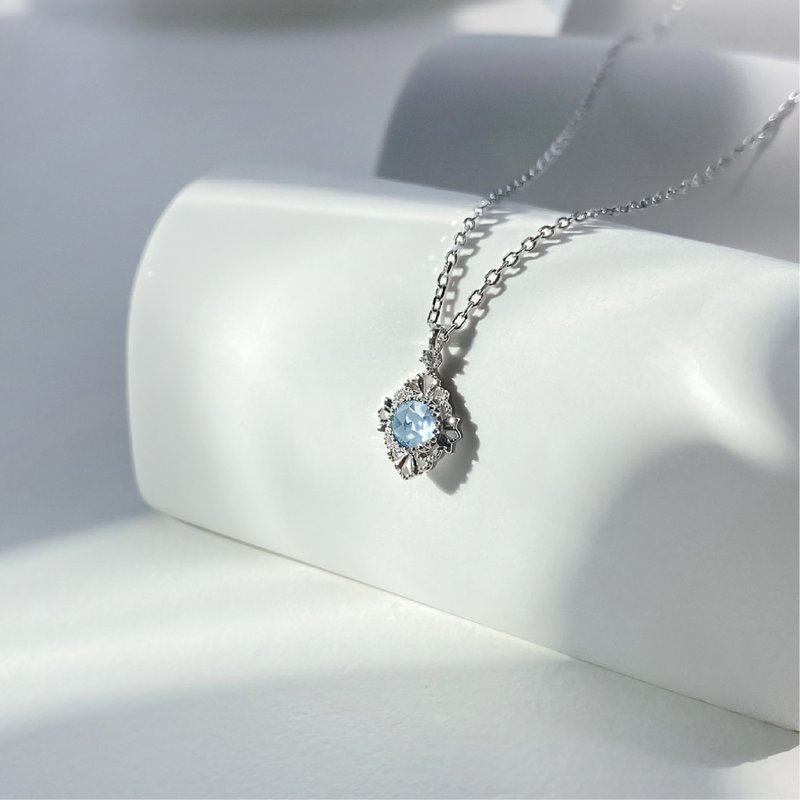 Stone[Jinyi Changyue] s925 sterling silver necklace || Exclusive edition - Necklaces - Sterling Silver Transparent