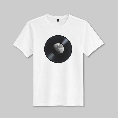 HeadphoneDog耳機狗設計 耳機狗經典 月球x黑膠 唱片純棉T-shirt 星球系列