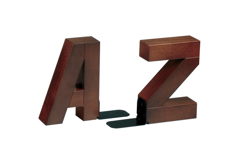 AZ bookends solid wood bookshelf AZ Bookends - Storage - Wood Yellow