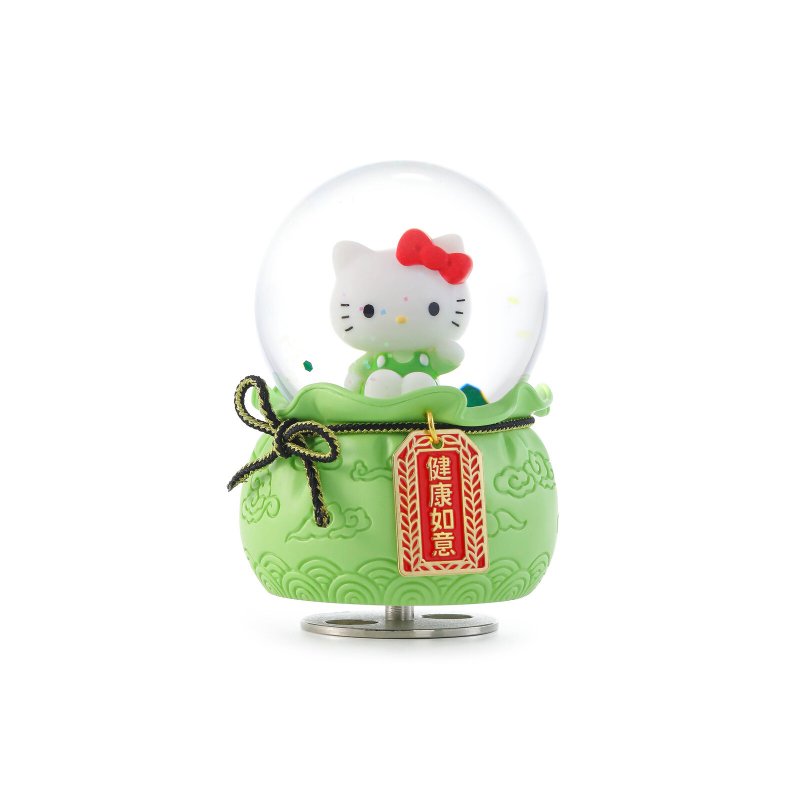 Hello Kitty Healthy Ruyi Guardian Crystal Ball Music Box Birthday and Christmas Exchange Gift Good Luck in Your New Home - Items for Display - Glass 