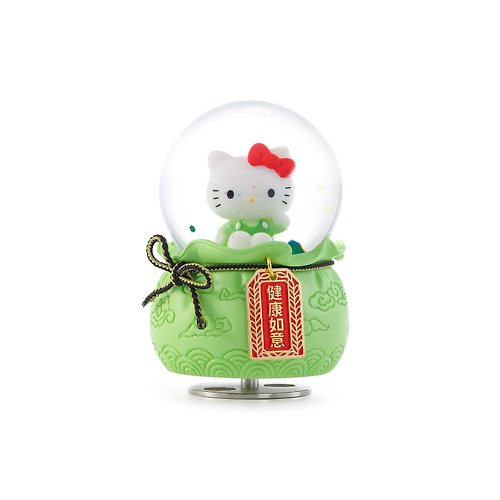 JARLL 讚爾藝術 Hello Kitty 健康如意御守水晶球音樂盒生日聖誕交換禮物新居開運