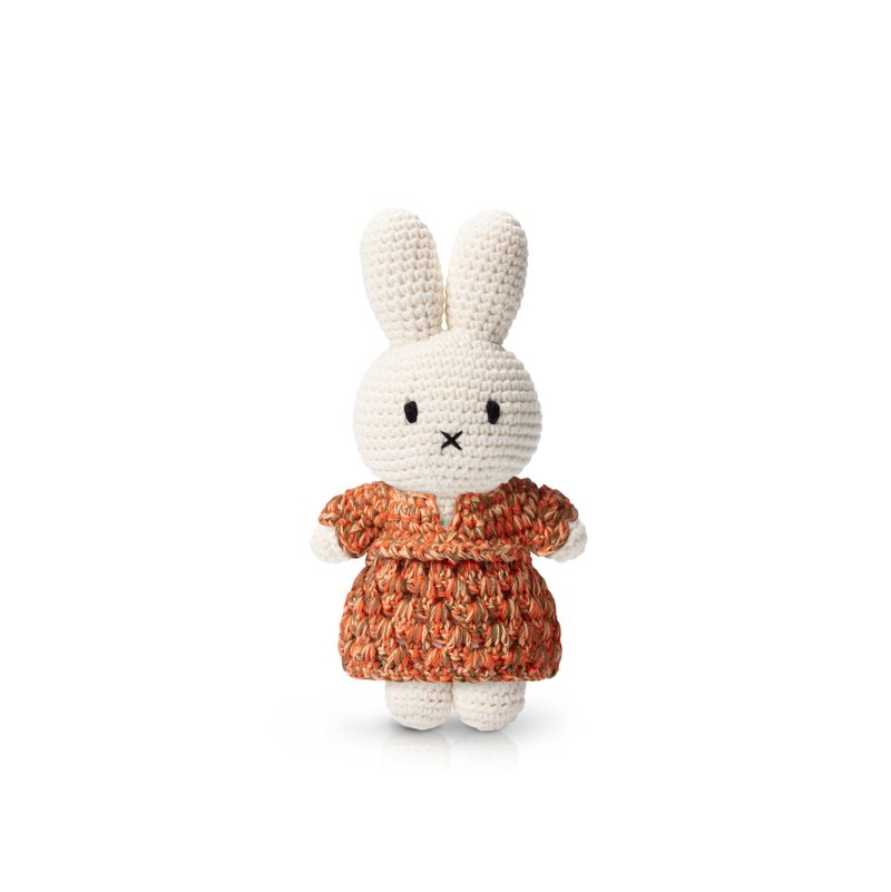 荷蘭 Just Dutch | Miffy 米飛兔 編織娃娃和她的 Kaap Skil 洋裝 - 玩偶/公仔 - 棉．麻 多色