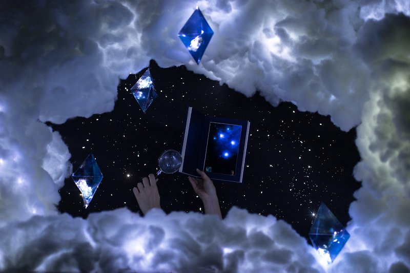 Gift【12 Constellation Series •  LIBRA】Starry Night Book Lamp - Lighting - Other Materials Blue
