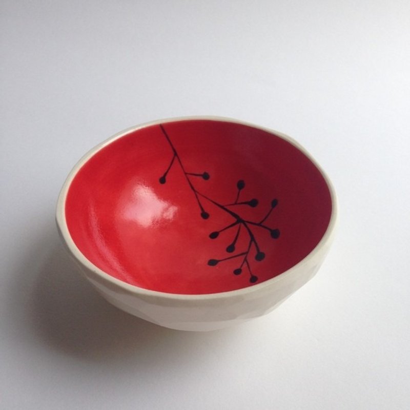 小鉢 プラント 赤　small bowl plants red - 茶碗・ボウル - 陶器 レッド