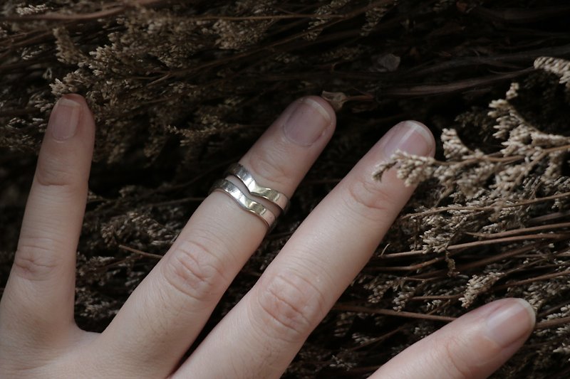 แหวน ปลายนิ้ว น่ารัก ผู้หญิง เงินแท้ ทำด้วยมือ ความรัก สัญญา ของขวัญ - แหวนทั่วไป - โลหะ สีเงิน