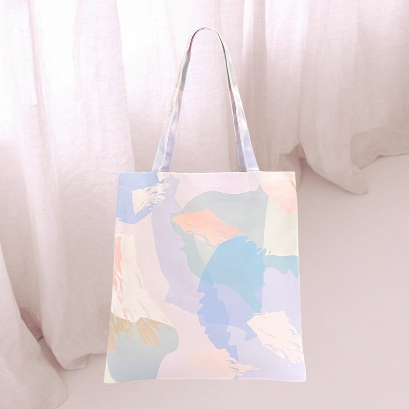 Vibes.brandd | Printed Canvas Tote Bag - La Moon Pastel - Handbags & Totes - Other Materials Pink