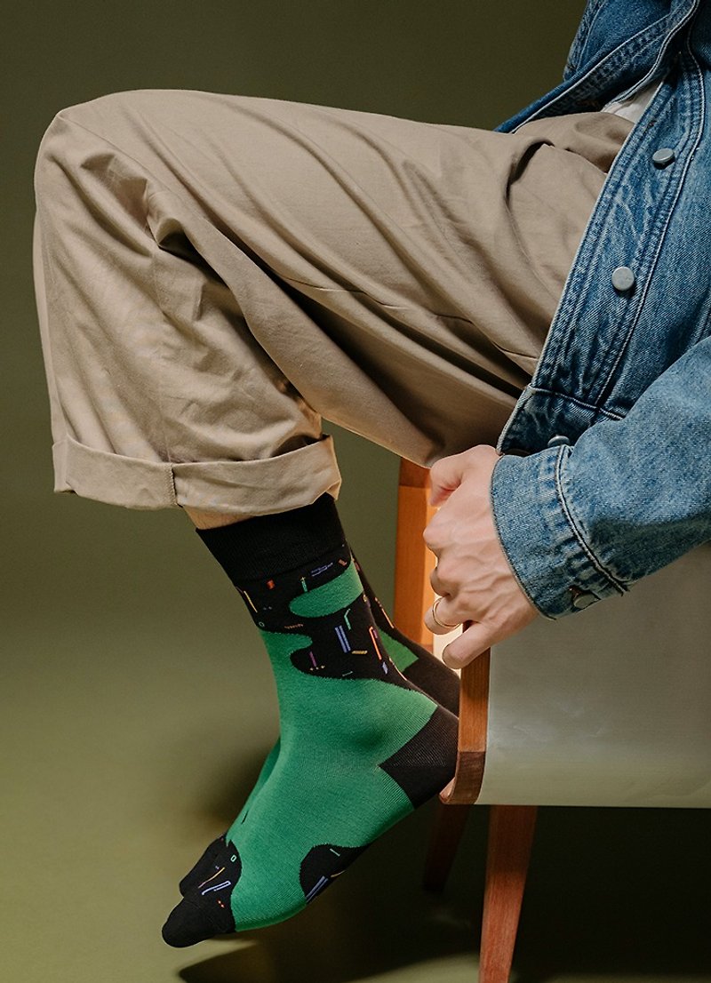 【Unavailable】 - ถุงเท้า - ผ้าฝ้าย/ผ้าลินิน สีเขียว