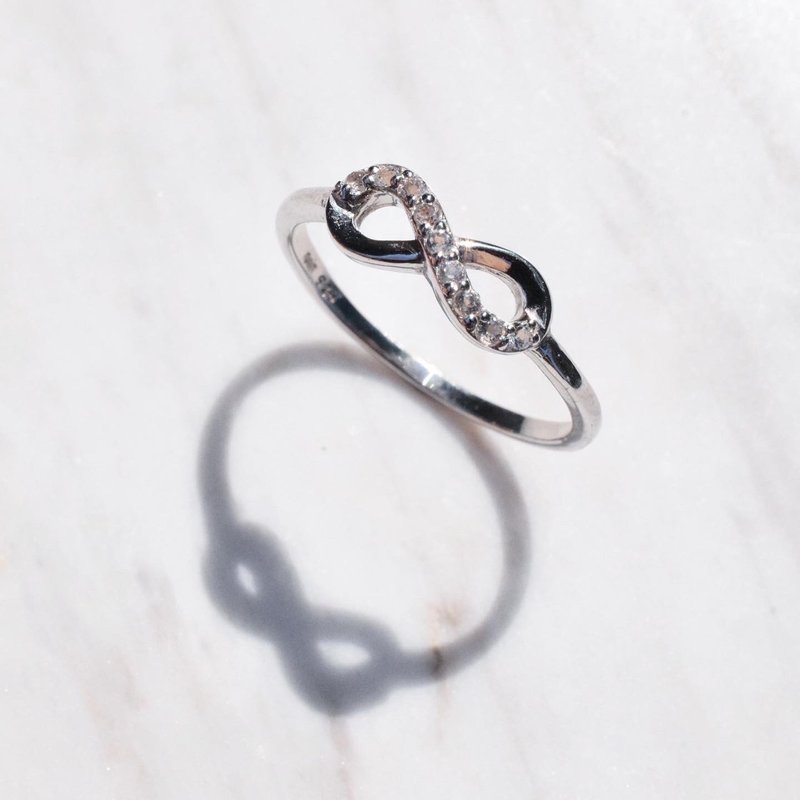 White Topaz Infinity ring #miniminfinity R541 - 戒指 - 純銀 