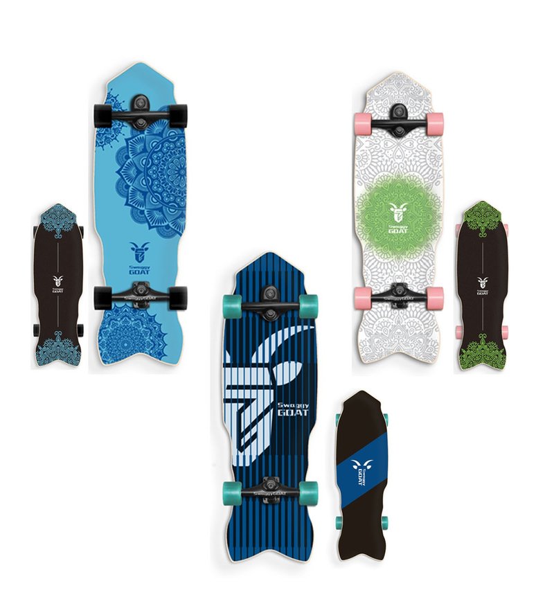 Taiwan's SwaggyGOAT surf skateboard spring bridge professional beginners road rush board without pedaling the street - Fitness Equipment - Other Materials 