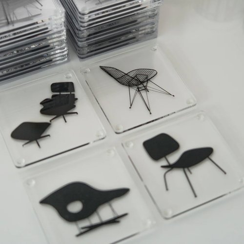 唯有家設計商店 美國 MoMA 伊姆斯杯墊 亞克力杯墊隔熱墊 家用咖啡杯杯墊裝飾墊