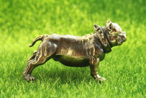 アメリカ　ブルドッグ　犬　ゴルフ　木彫り　ビンテージ　USA フロリダ bgnp_155.jpg