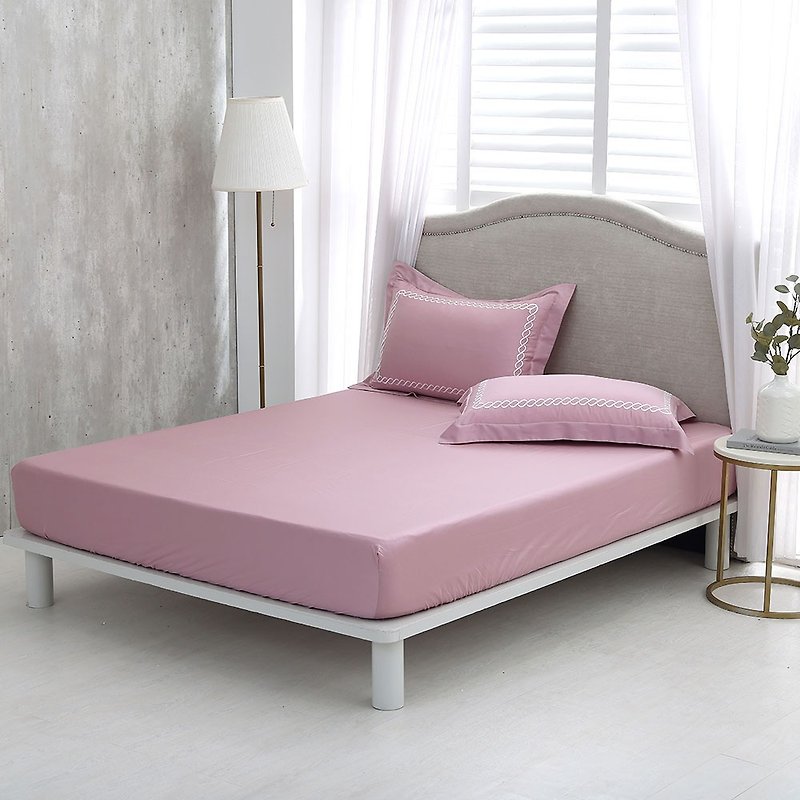 Honyu 300 織テンセルコットンベッドバッグ枕カバーセットワイルドローズピンク (シングル/ダブル/特大/特大) - 寝具 - その他の素材 ピンク
