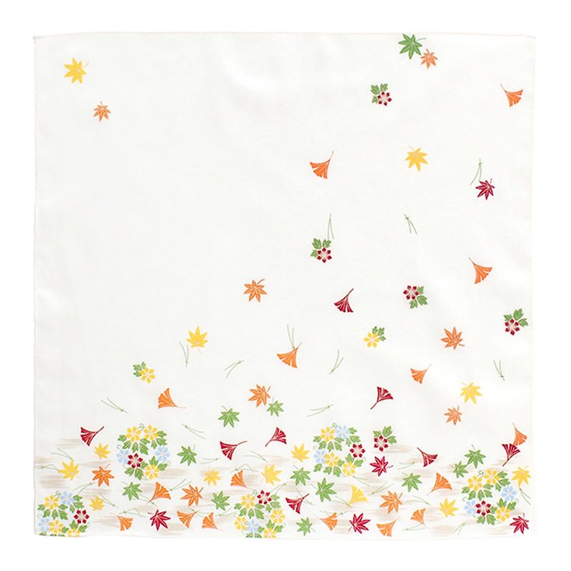 GASHOEN, Fukiyose, Noh, handkerchief, 45 x 45cm, 100% cotton, gift made in Japan - Handkerchiefs & Pocket Squares - Cotton & Hemp White