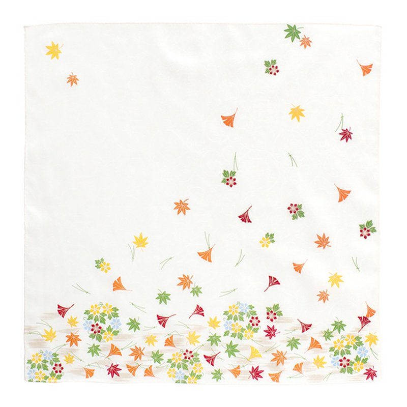 GASHOEN, Fukiyose, Noh, handkerchief, 45 x 45cm, 100% cotton, gift made in Japan - ผ้าเช็ดหน้า - ผ้าฝ้าย/ผ้าลินิน ขาว