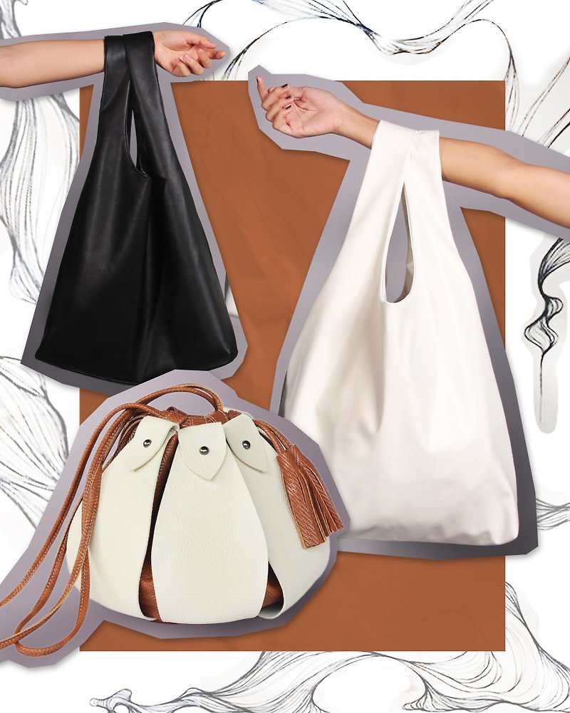 everyday hipster tote bag and vacation time cute shoulder drawstring bag - Handbags & Totes - Faux Leather Khaki