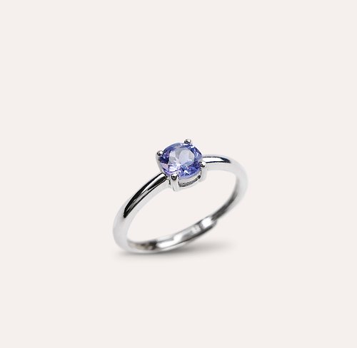 安的珠寶 AND Jewel AND 丹泉石 藍色 圓形 5mm 戒指 經典系列 Round 天然寶石