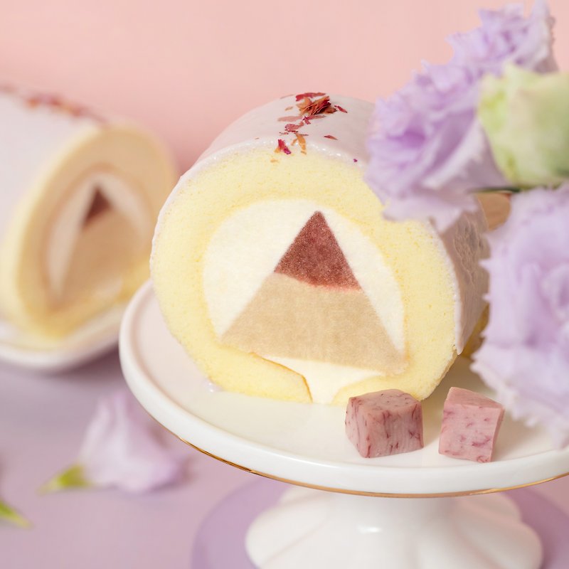【母の日限定】玄麗ローズアイスクリームロール - ケーキ・デザート - その他の素材 パープル