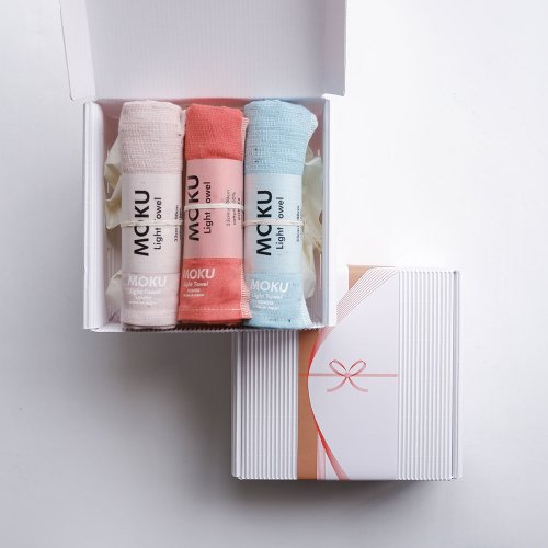Ooyii吾憶 【kontex】日本製moku長毛巾三件組禮盒 (附提袋) 輕薄 速乾