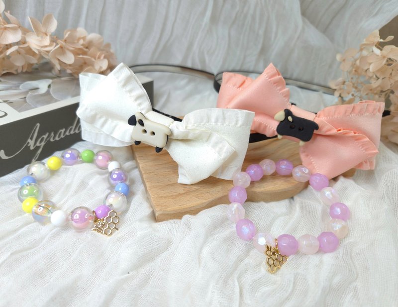 黑面羊蝴蝶結兒童髮箍飾品組 - 髮箍/髮帶 - 棉．麻 多色