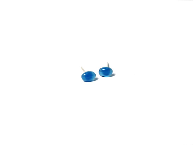 ピュア海/海の青瑪瑙天然石925のシルバーイヤリング（1ペア） - ピアス・イヤリング - 宝石 ブルー