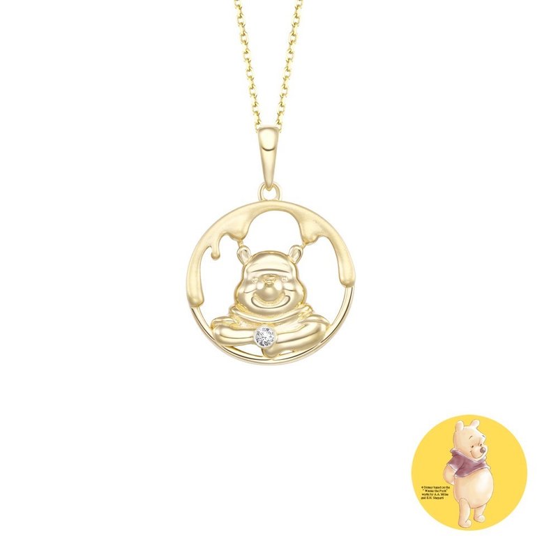 Disney Pooh Necklace TON2719 Gold - Necklaces - Sterling Silver Gold