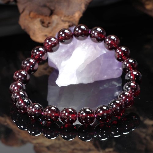 Garnet Beads Bracelet Genuine Garnet Stone Dark Red Color Real