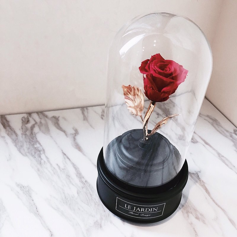 Le Jardin Beauty and the Beast Immortal Rose Music Box Glass Cover Valentine's Day Birthday Gift - ตกแต่งต้นไม้ - พืช/ดอกไม้ 