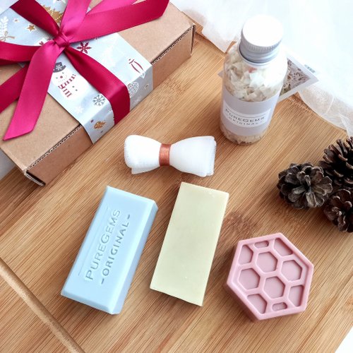PUREGEMS Cleansing Soap PUREGEMS。完全清潔。紅綠藍。手工禮盒組 (5件1組)