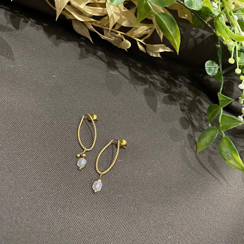 ทองแดงทองเหลือง ต่างหู สีทอง - Handmade Bronze Earrings/Pin/Clip
