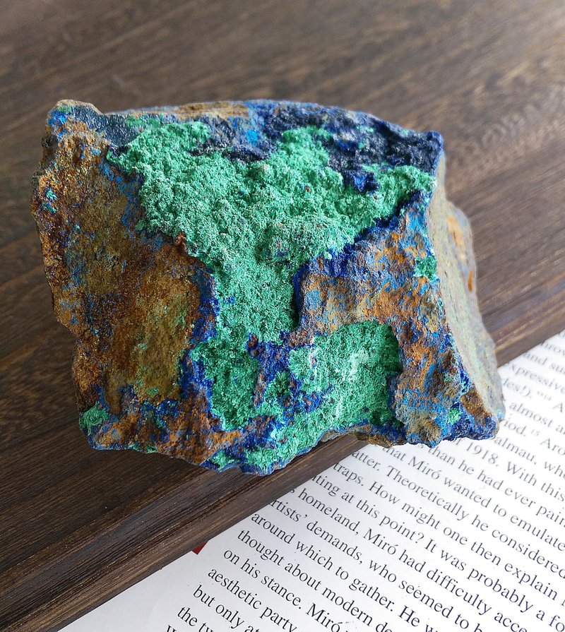 Azurite  湖北產地 藍銅礦 孔雀石 共生礦 天然礦石 原礦 - ของวางตกแต่ง - วัสดุอื่นๆ 