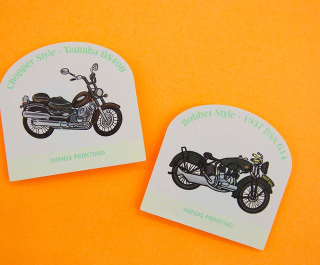 ヴィンテージ バイク | ステッカー 12 枚 - ショップ MINDS Printing