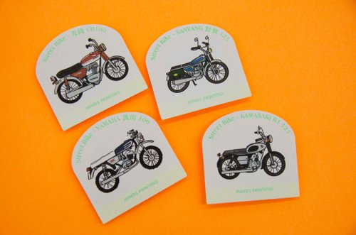 ヴィンテージ バイク | ステッカー 12 枚 - ショップ MINDS Printing