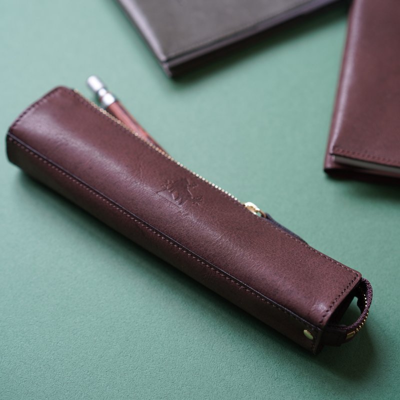 鹿皮筆袋 - 鉛筆盒/筆袋 - 真皮 綠色