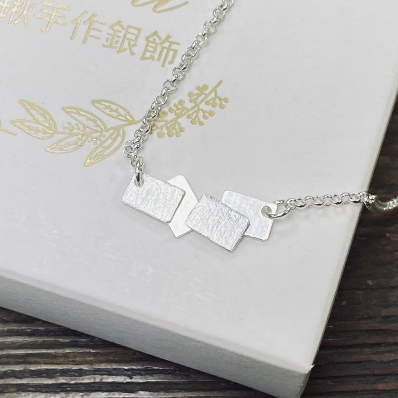 Sterling Silver Square Necklace S558 - สร้อยคอ - เงินแท้ สีเงิน