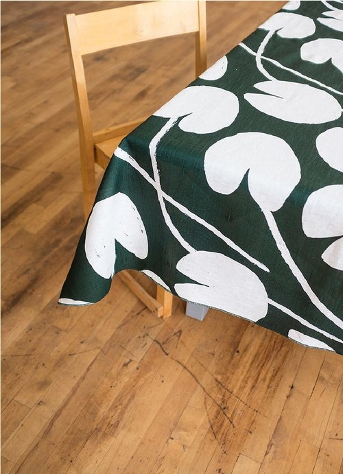 Fine Little Day 北歐設計師款–荷花桌巾,深綠149X 250Water lilies Tablecloth