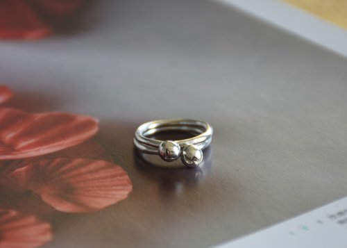 S-JEWELRY首飾店 球球字母戒指 925銀手工製作純銀指環