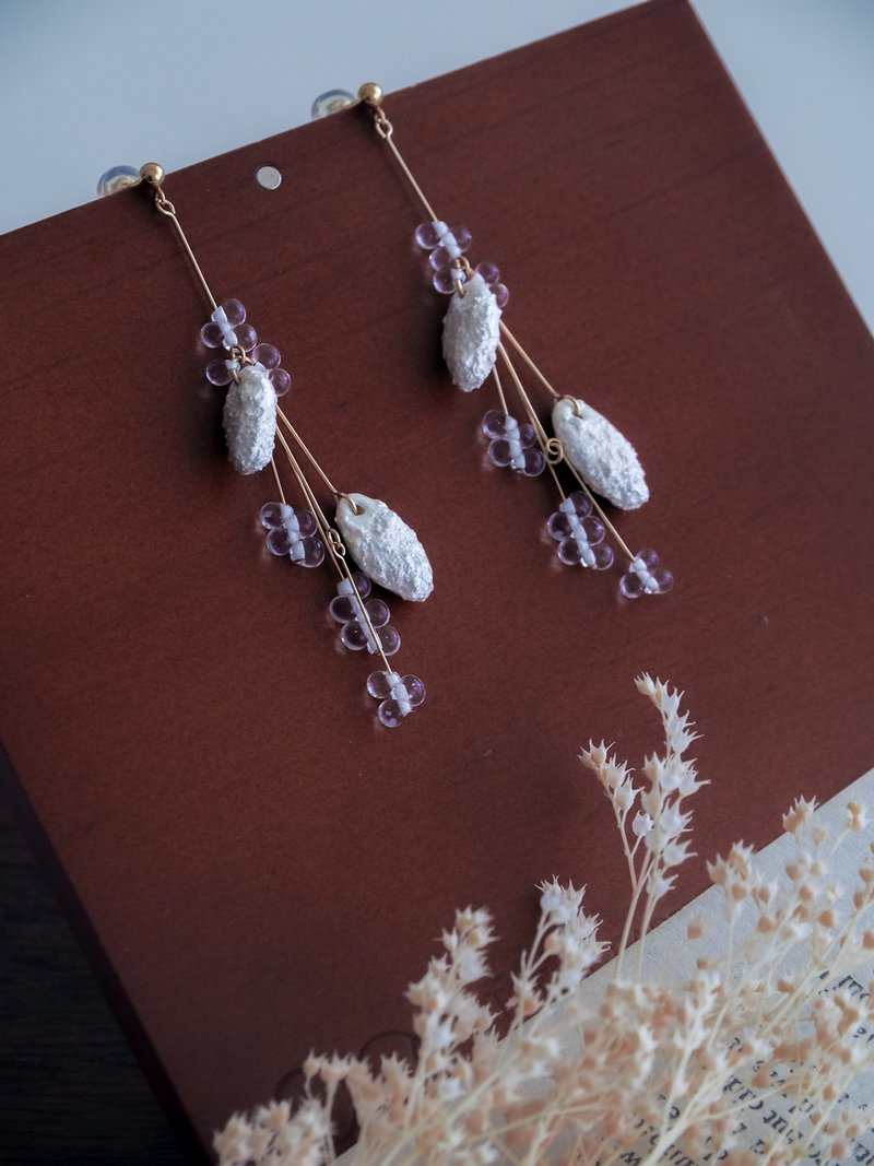 降雨之時 14KGF 耳環 / 耳夾 - 耳環/耳夾/耳骨夾 - 其他材質 白色