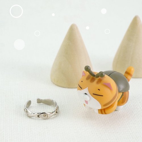 STORY故事銀飾 白爛貓經典系列-那條魚純銀戒指