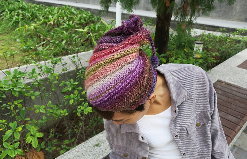 Mama 100 の hand as the cap - dual beam port caps & neck around - jump deep color / color Cai Cai / New Year / gifts - Hats & Caps - Wool Purple
