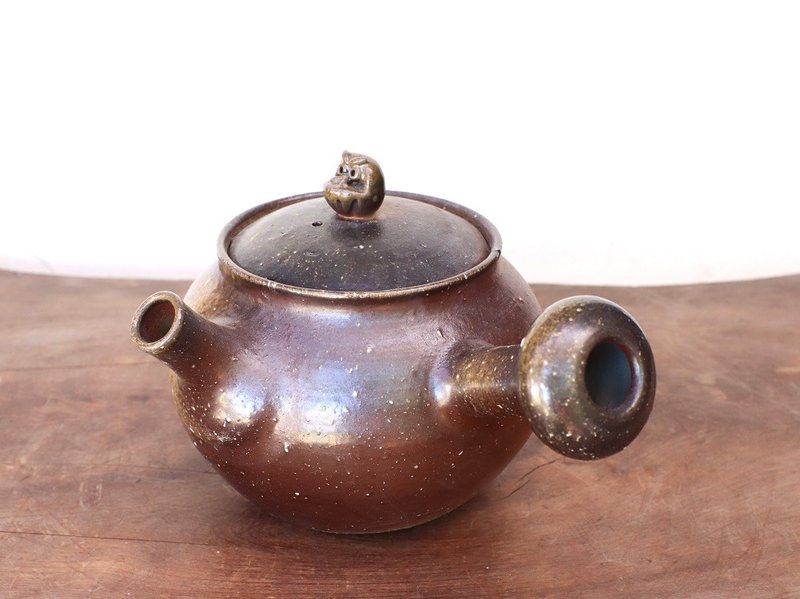 Bizen ware teapot, Daruma k1-086 - Teapots & Teacups - Pottery Brown