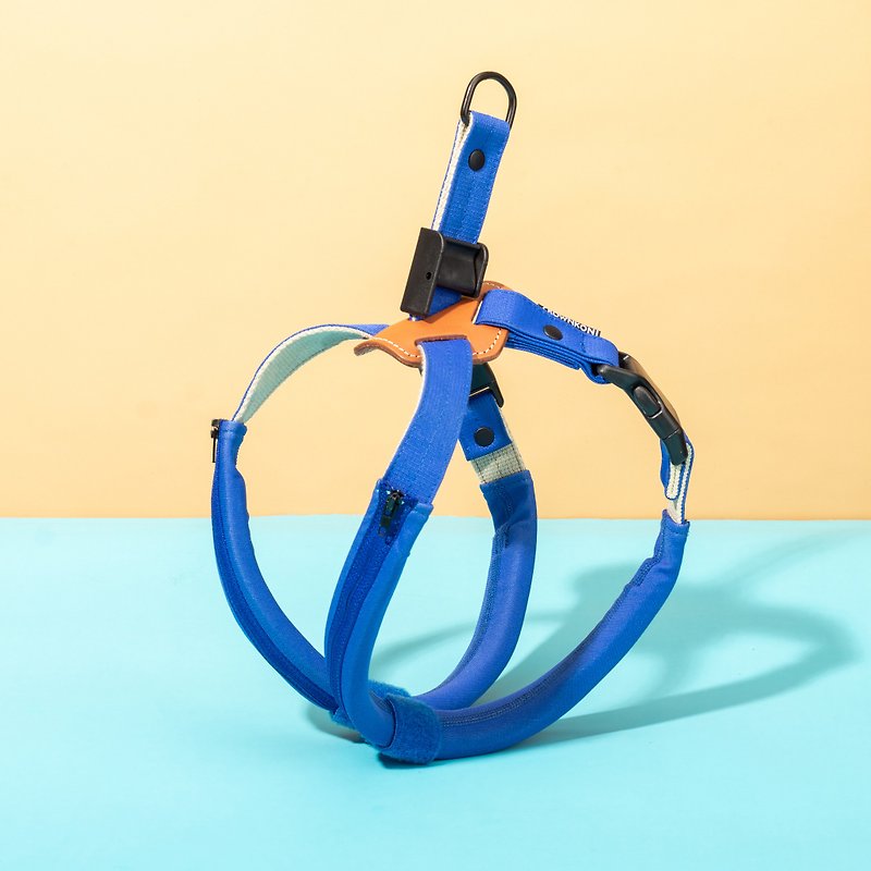 Dog Harness | Essential for Pet Travel | Blue [Simple Adjustment / No Harm to Trachea / Lightweight] - Collars & Leashes - Other Man-Made Fibers Blue