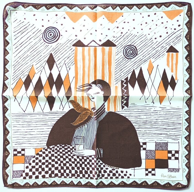 Per Spook Paris Vintage Handkerchief Chill Out 20 x 19 inches - 手帕 - 棉．麻 